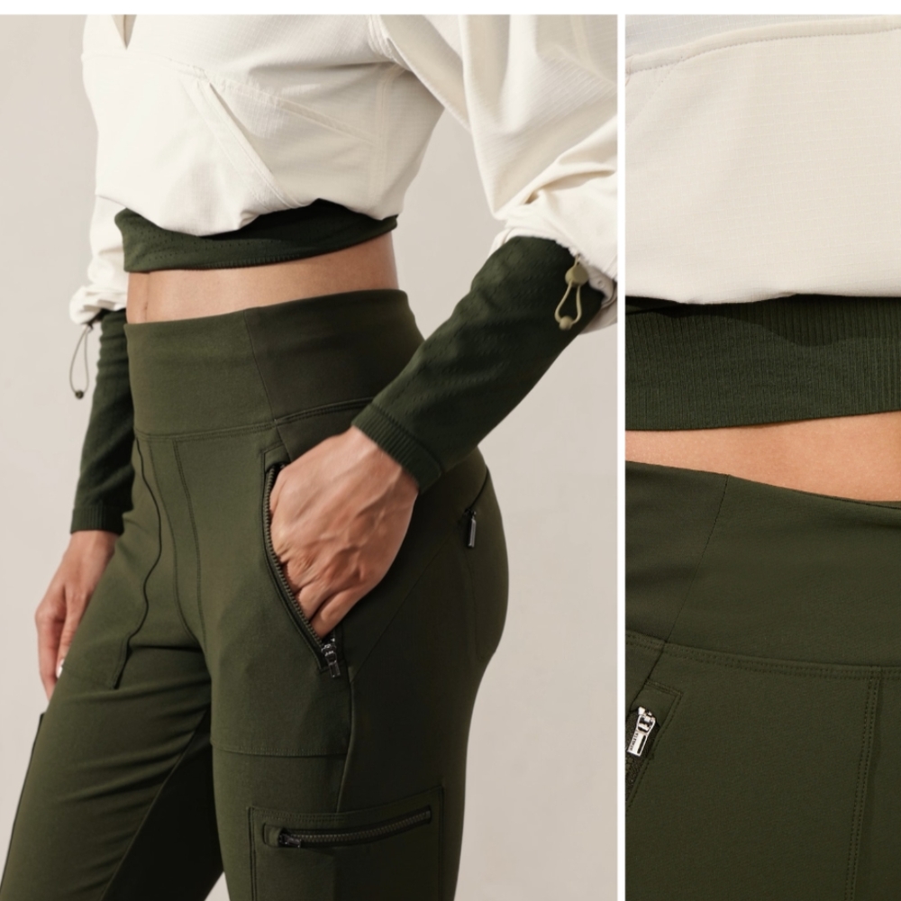 Olive Green Women's Pants, athlete, 12